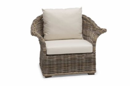 Utefåtölj edsklinta m dyna rotting/vit - hillerstorp