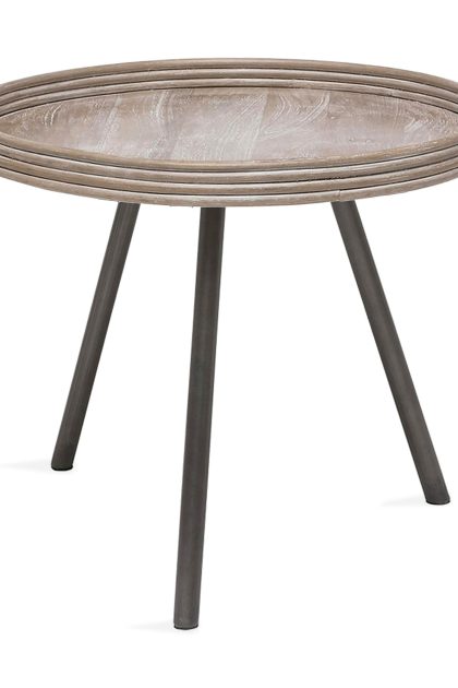 Sidobord leicester 50 cm runt grå - hillerstorp