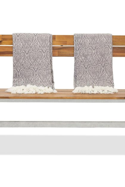 Lie trädgrådsbänk utomhus 180 cm - brun/krom