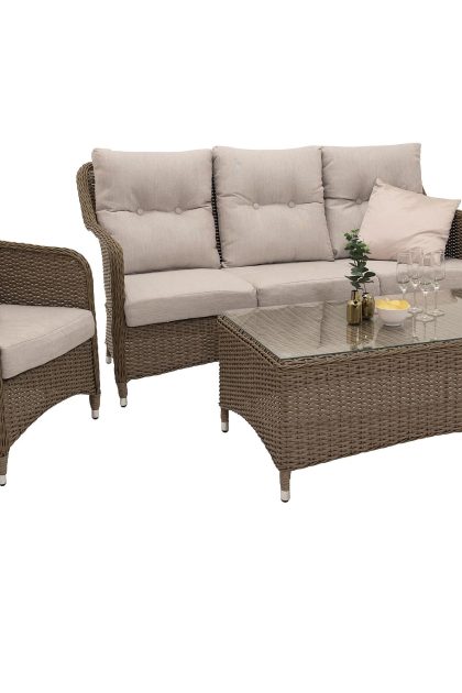 Vikelund loungegrupp utomhus - beige/brun