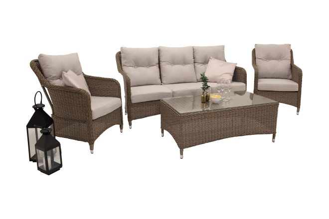 Vikelund loungegrupp utomhus - beige/brun