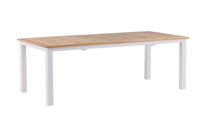Panama förlängningsbart matbord utomhus 224-324 cm - teak/vit