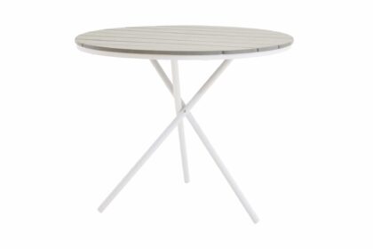 Parma cafébord 90 cm rund - vit/grå