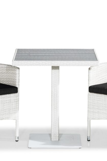 Caféset bahamas 70x70 + 2 jenny fåtölj ställbar m dyna - vit|svart