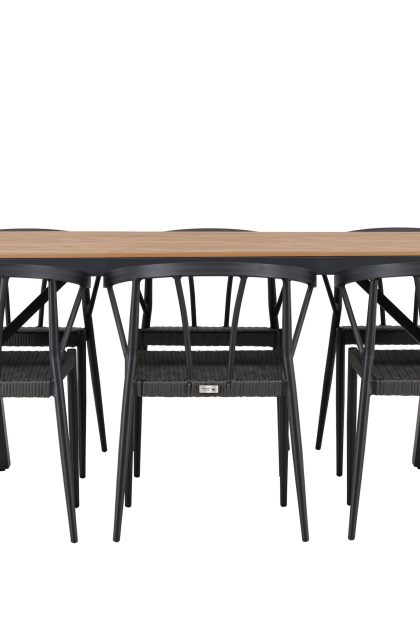 Garcia matgrupp utomhus + 6 utestolar - svart