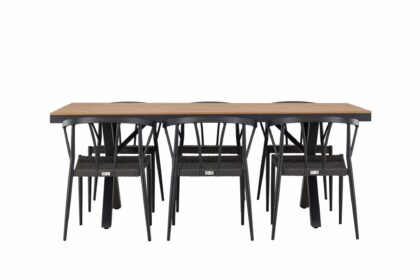 Garcia matgrupp utomhus + 6 utestolar - svart