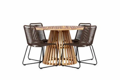 Lumpur matgrupp utomhus + 4 utestolar - natur