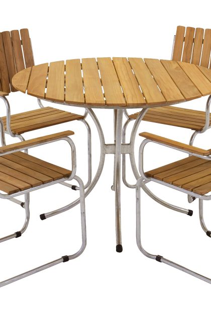 Matgrupp utomhus arild 110 cm rund + 4 st matstolar -