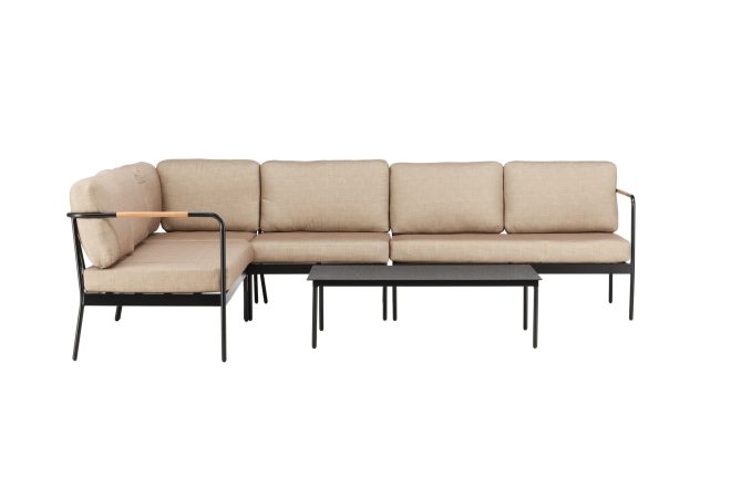 Pehnna soffgrupp utomhus 5-sits - svart