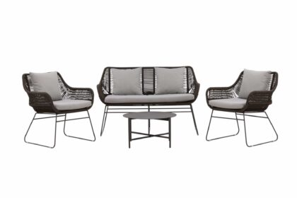 Davao soffgrupp utomhus 4-sits - mörkgrå