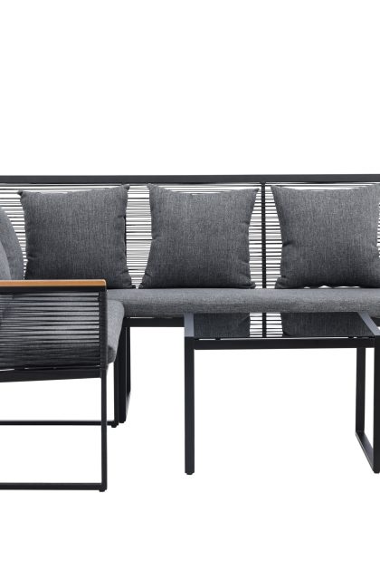 Dallas soffgrupp utomhus 5-sits - svart