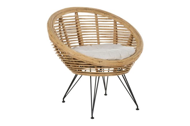 Utefåtölj carman - natural/svart/beige