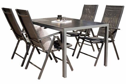 Break matgrupp utomhus + 4 utestolar - svart