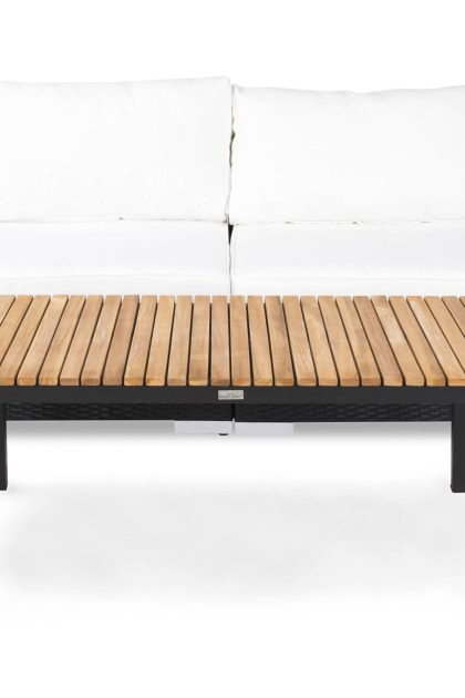 Loungegrupp utomhus bahamas 2-sits 1 bord svart/teak - 2 avslut svart