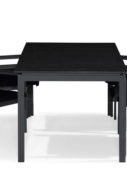 Matgrupp utomhus tunis 150x90 + 4 stapelstolar m dyna - svart