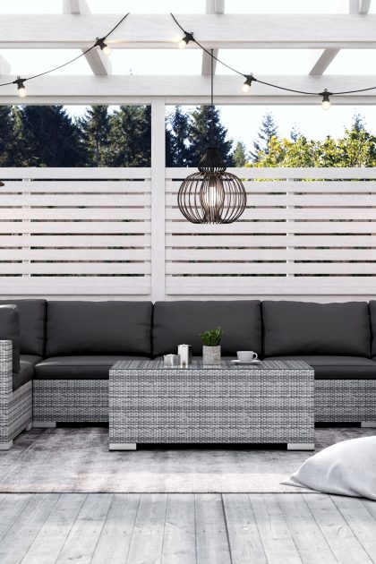 Loungegrupp utomhus bahamas 7-sits bord - divan|bord grå