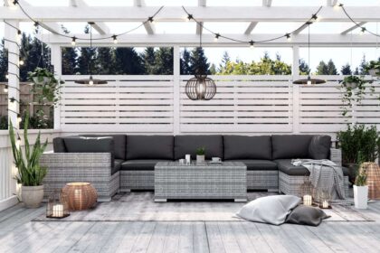 Loungegrupp utomhus bahamas 7-sits bord - divan|bord grå