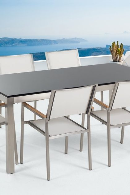 Matgrupp utomhus bacoli 180 cm + 6 utestolar - svart