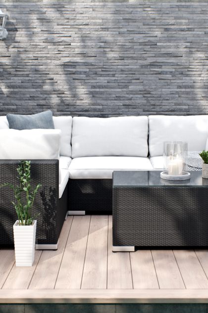 Loungegrupp utomhus bahamas 4-sits bord - svart
