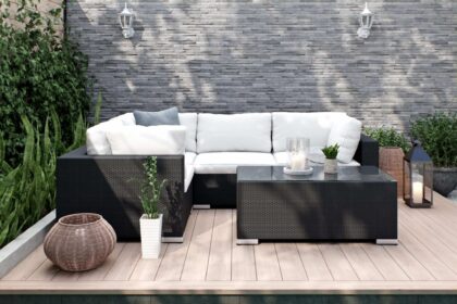 Loungegrupp utomhus bahamas 4-sits bord - svart