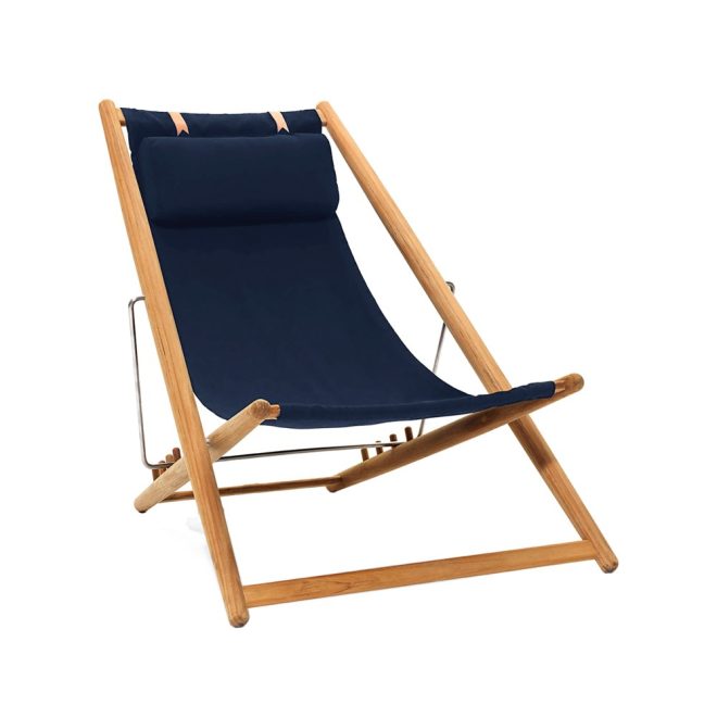 Skargaarden h55 vilstol teak agora nautic navy blue