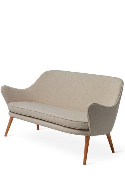 Warm nordic dwell soffa 2-sits tyg barnum 2 sand, ben i rökt ek