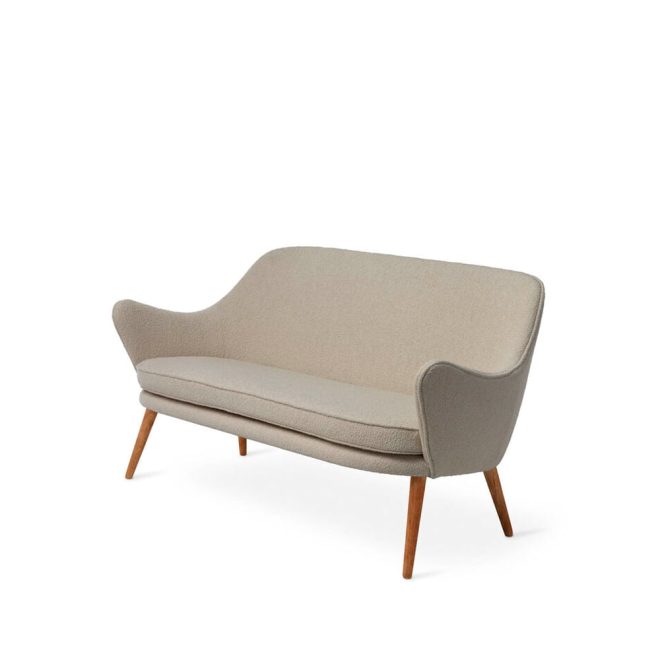 Warm nordic dwell soffa 2-sits tyg barnum 2 sand, ben i rökt ek