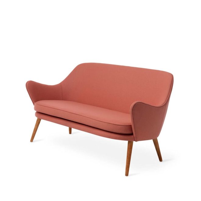 Warm nordic dwell soffa 2-sits tyg hero 511 blush, ben i rökt ek