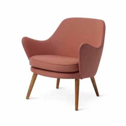 Warm nordic dwell loungestol hero 511 blush-ben i rökt ek