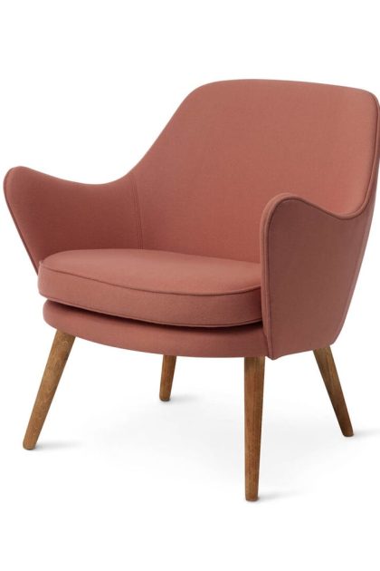 Warm nordic dwell loungestol hero 511 blush-ben i rökt ek
