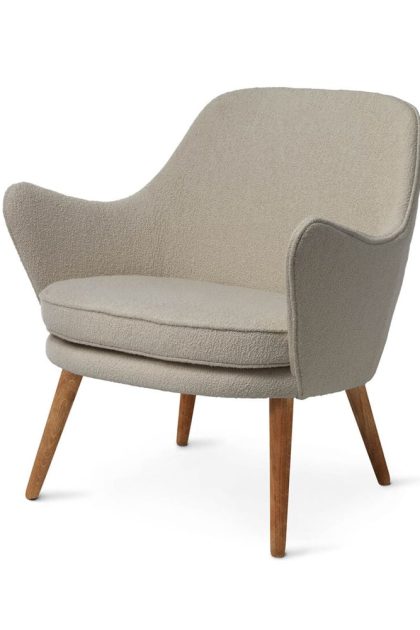 Warm nordic dwell loungestol barnum 2 sand-ben i rökt ek