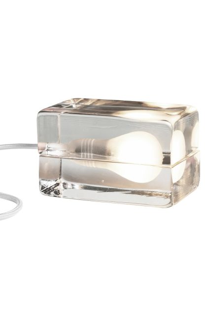Design house stockholm block lamp bordslampa vit sladd