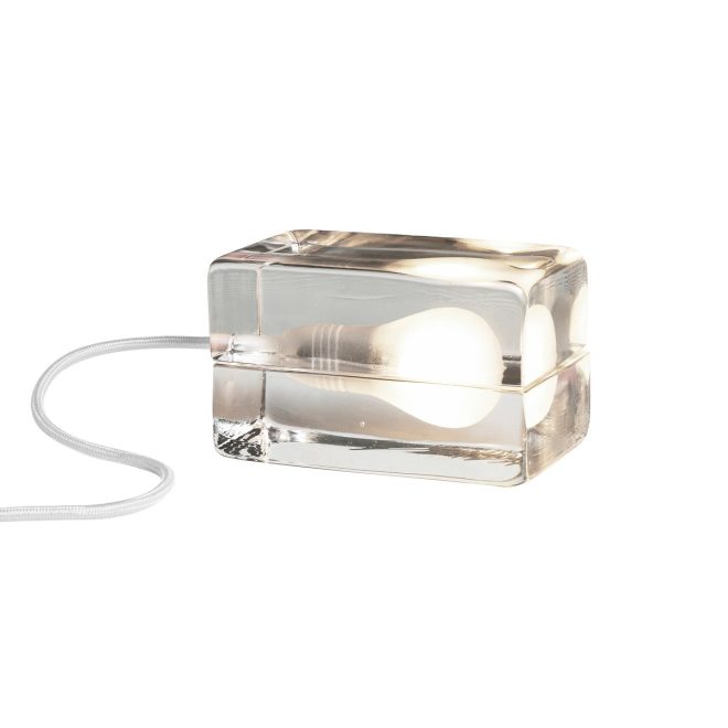Design house stockholm block lamp bordslampa vit sladd