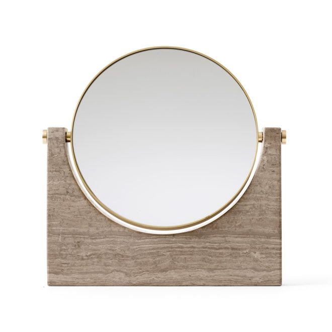 Audo copenhagen pepe marble spegel mässing-brun marmor