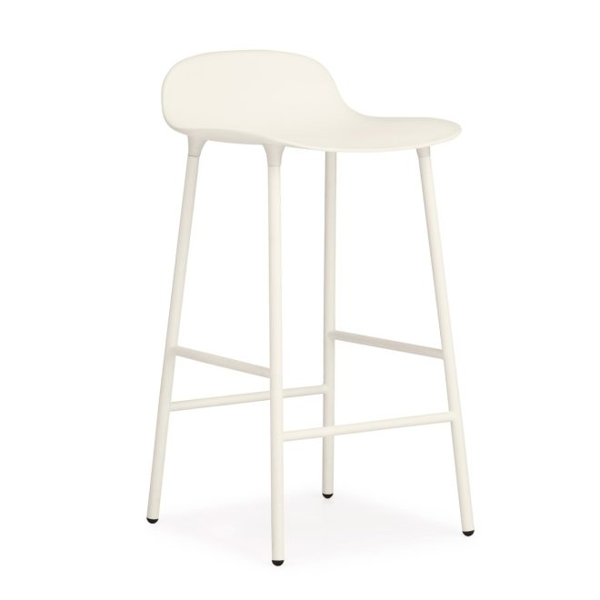 Normann copenhagen form chair barstol metallben vit