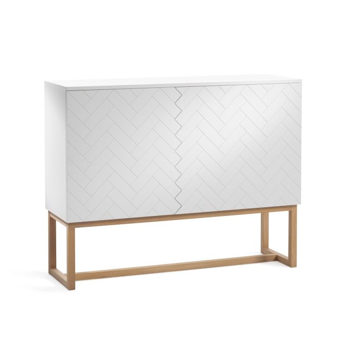 A2 story skåp vit-vitlaserade ekben