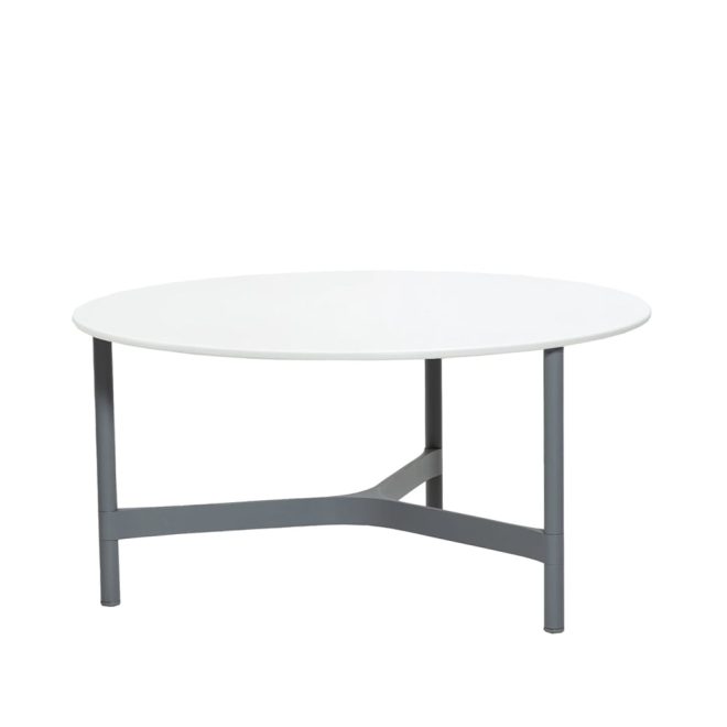 Cane-line twist soffbord large Ø90 cm white-light grey