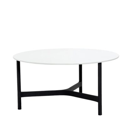 Cane-line twist soffbord large Ø90 cm white-lava grey