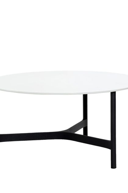Cane-line twist soffbord large Ø90 cm white-lava grey