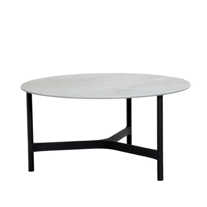 Cane-line twist soffbord large Ø90 cm fossil grey-lava grey