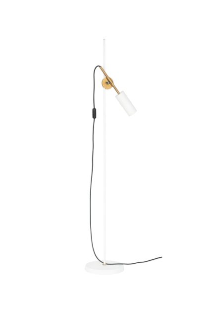 Konsthantverk stav 1 - låg golvlampa vit/råmässing