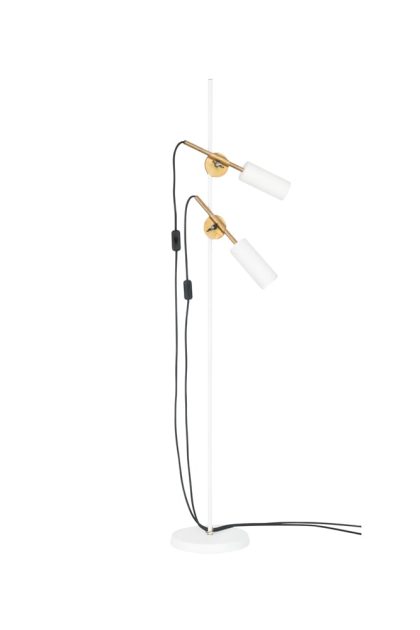 Konsthantverk stav 2 - låg golvlampa vit/råmässing