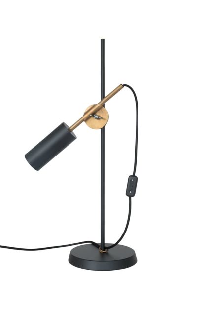 Konsthantverk stav bordslampa svart/råmässing