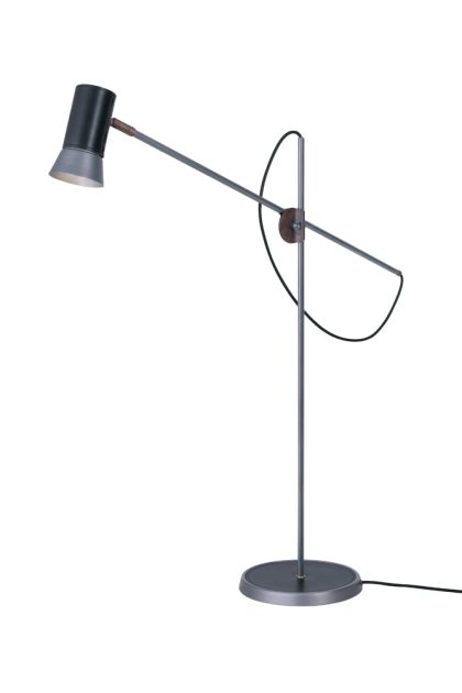 Konsthantverk kusk golvlampa råjärn/svart läder
