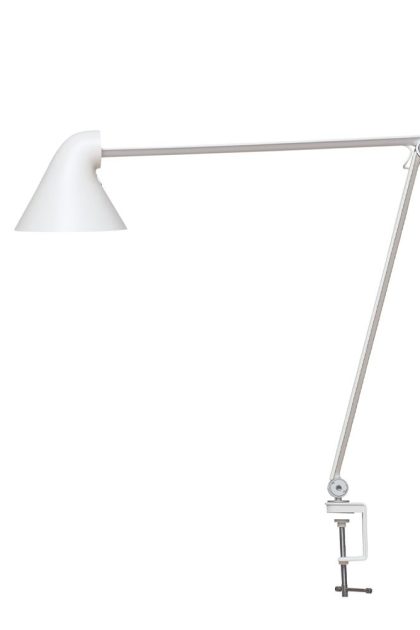 Louis poulsen njp skrivbordslampa vit, klämma, 2700k