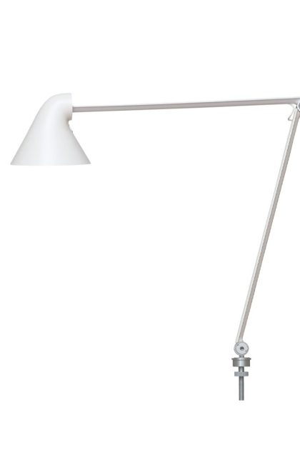 Louis poulsen njp skrivbordslampa vit, stift ø40 cm, 2700k