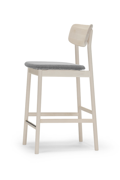 Stolab prima vista barstol tyg blues 9202 brun/beige-vitoljat björkstativ