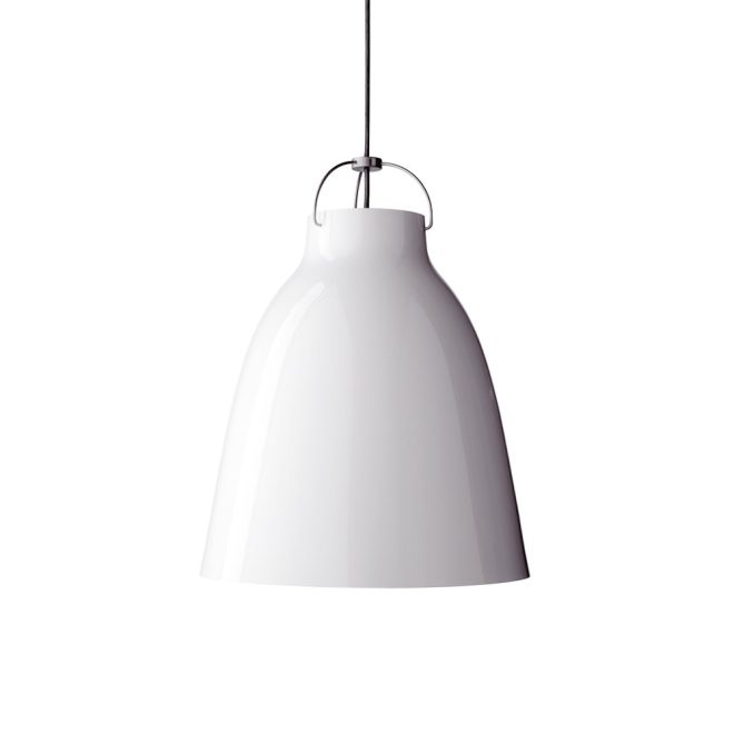 Fritz hansen caravaggio 2 pendel vit blank-grå textilsladd