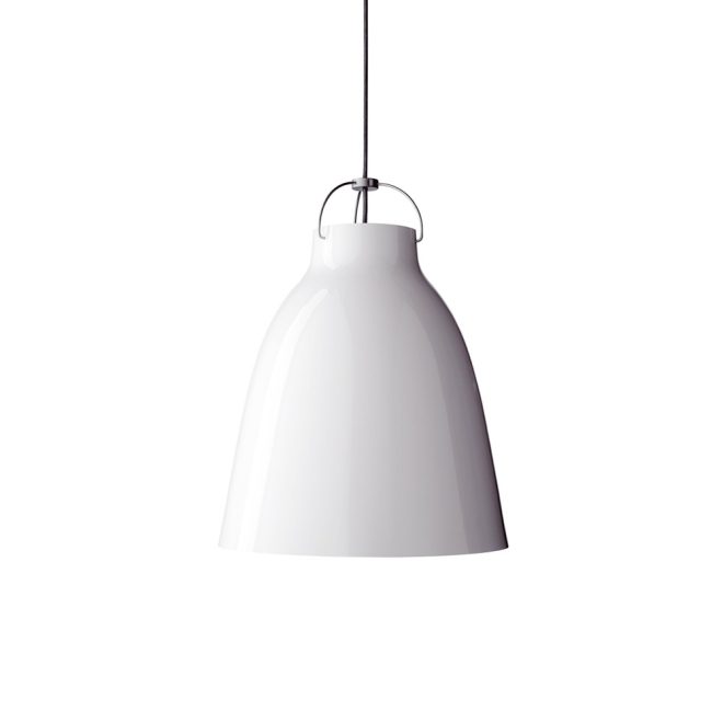 Fritz hansen caravaggio 1 pendel vit blank-grå textilsladd
