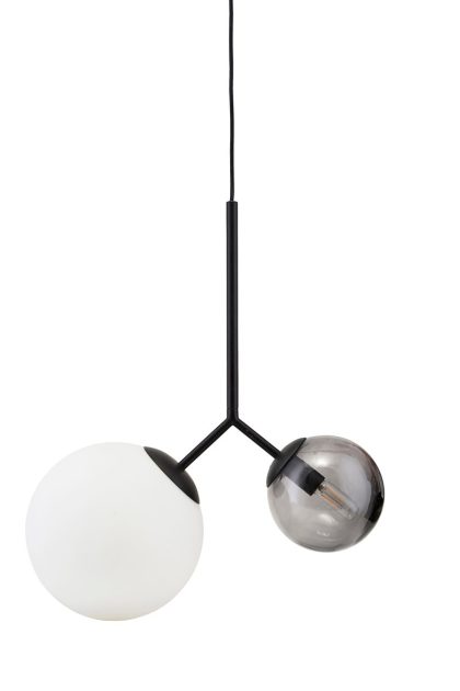House doctor twice taklampa opalglas- svart glas